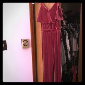 Maroon Velvet jumpsuit